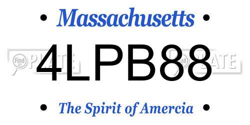 4LPB88 Massachusetts License Plate