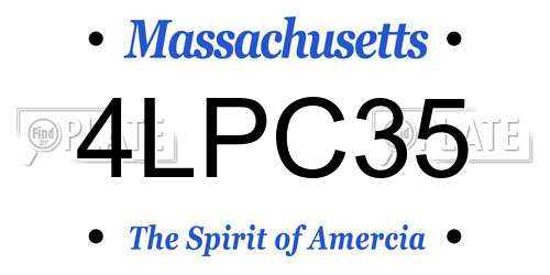 4LPC35 Massachusetts License Plate