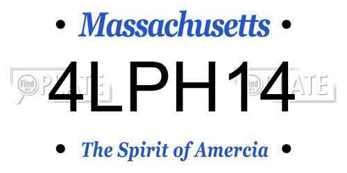 4LPH14 Massachusetts License Plate