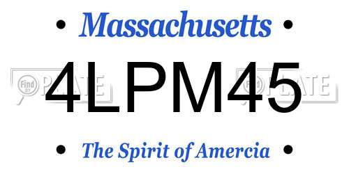 4LPM45 Massachusetts License Plate
