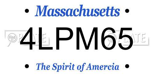 4LPM65 Massachusetts License Plate