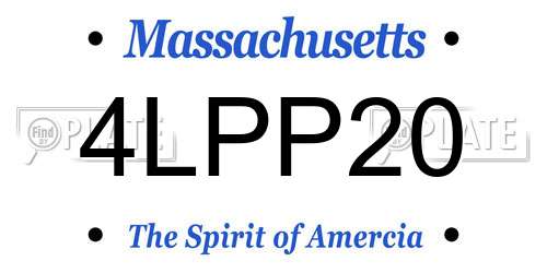 4LPP20 Massachusetts License Plate