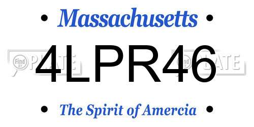 4LPR46 Massachusetts License Plate
