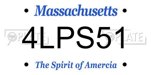 4LPS51 Massachusetts License Plate
