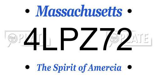 4LPZ72 Massachusetts License Plate