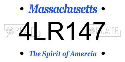 4LR147 Massachusetts License Plate