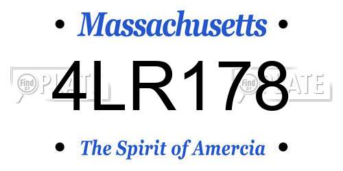 4LR178 Massachusetts License Plate