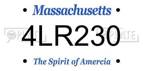 4LR230 Massachusetts License Plate