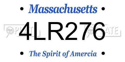 4LR276 Massachusetts License Plate