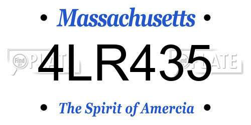 4LR435 Massachusetts License Plate