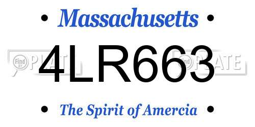 4LR663 Massachusetts License Plate