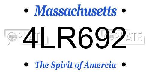 4LR692 Massachusetts License Plate