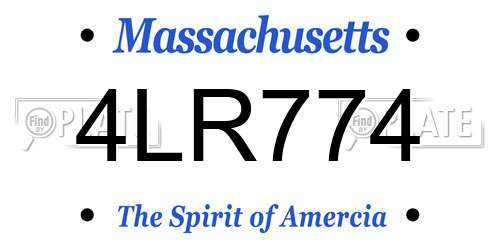 4LR774 Massachusetts License Plate