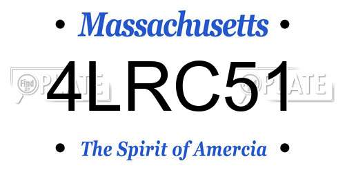 4LRC51 Massachusetts License Plate