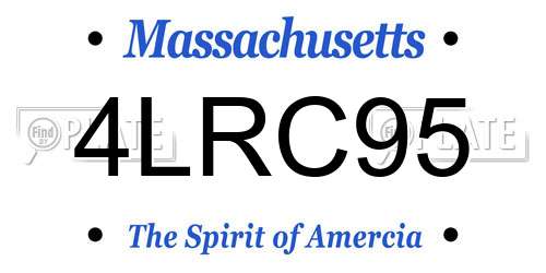 4LRC95 Massachusetts License Plate