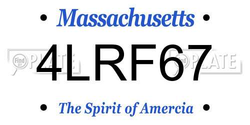 4LRF67 Massachusetts License Plate