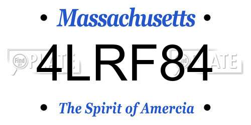 4LRF84 Massachusetts License Plate
