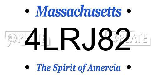 4LRJ82 Massachusetts License Plate