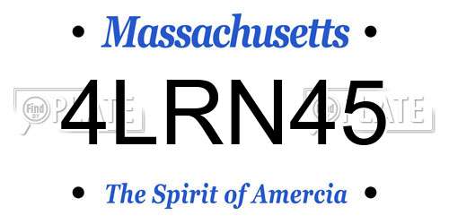 4LRN45 Massachusetts License Plate