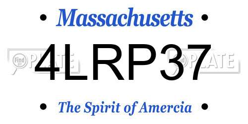 4LRP37 Massachusetts License Plate