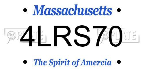 4LRS70 Massachusetts License Plate