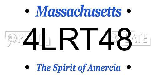 4LRT48 Massachusetts License Plate