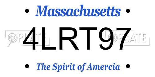4LRT97 Massachusetts License Plate