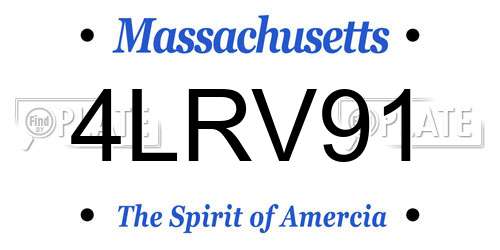 4LRV91 Massachusetts License Plate