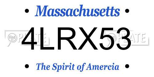 4LRX53 Massachusetts License Plate