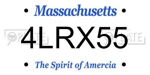 4LRX55 Massachusetts License Plate