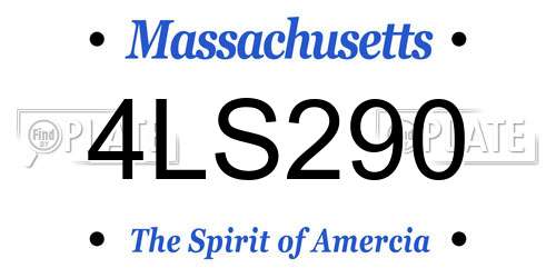 4LS290 Massachusetts License Plate
