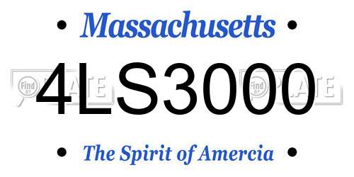 4LS3000 Massachusetts License Plate