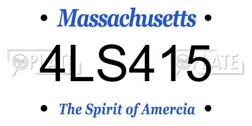 4LS415 Massachusetts License Plate
