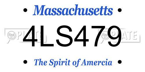 4LS479 Massachusetts License Plate