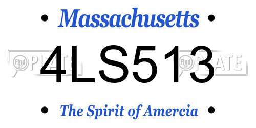 4LS513 Massachusetts License Plate