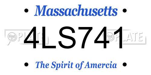 4LS741 Massachusetts License Plate