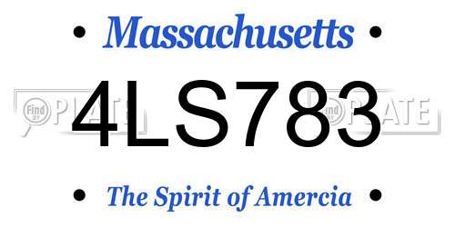 4LS783 Massachusetts License Plate