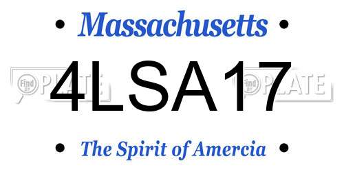 4LSA17 Massachusetts License Plate