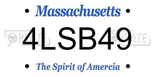 4LSB49 Massachusetts License Plate