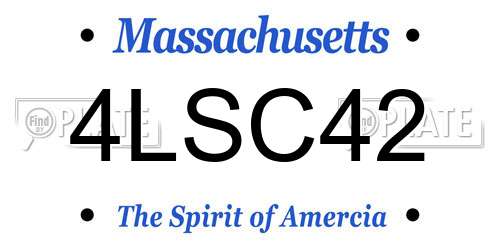 4LSC42 Massachusetts License Plate