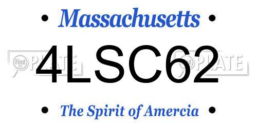 4LSC62 Massachusetts License Plate