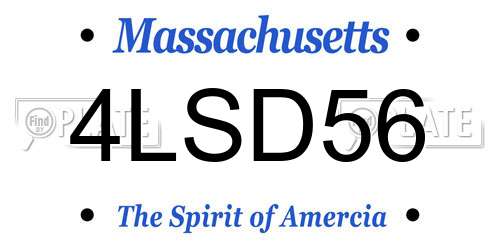 4LSD56 Massachusetts License Plate