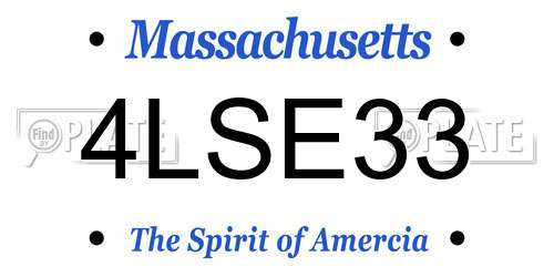 4LSE33 Massachusetts License Plate