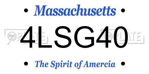 4LSG40 Massachusetts License Plate