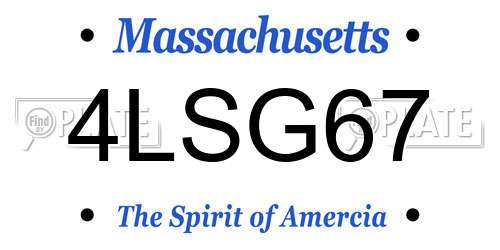 4LSG67 Massachusetts License Plate