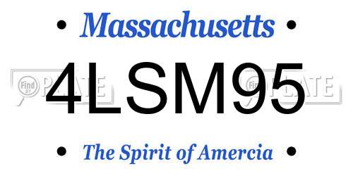 4LSM95 Massachusetts License Plate