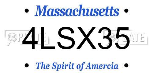 4LSX35 Massachusetts License Plate