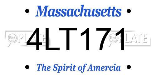 4LT171 Massachusetts License Plate