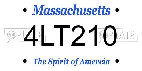 4LT210 Massachusetts License Plate