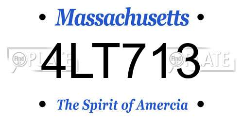 4LT713 Massachusetts License Plate